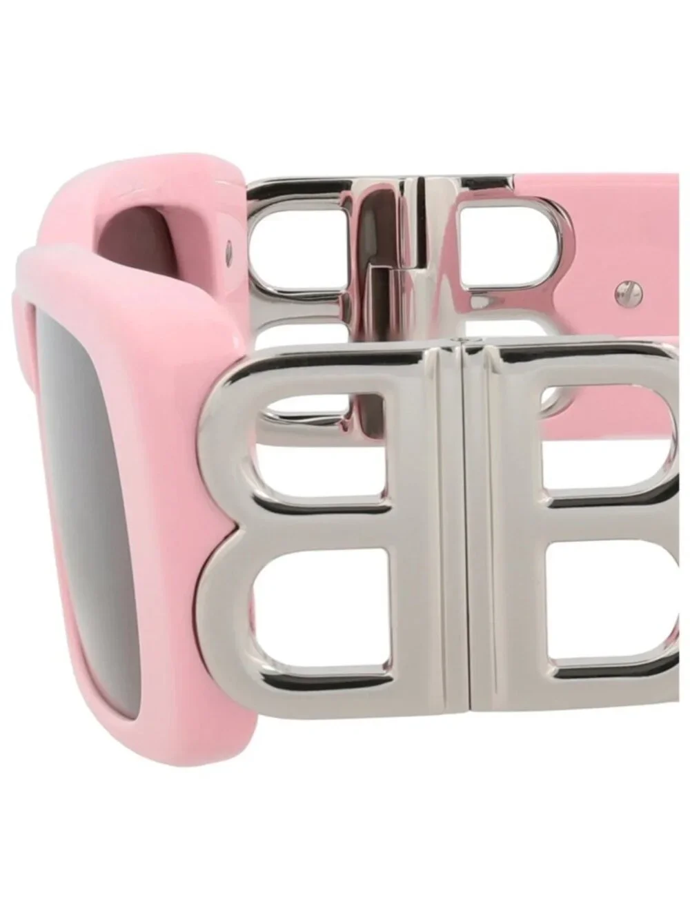 New Balenciaga Women's Sunglasses Square Rectangle Recycled Acetate Frame Pink